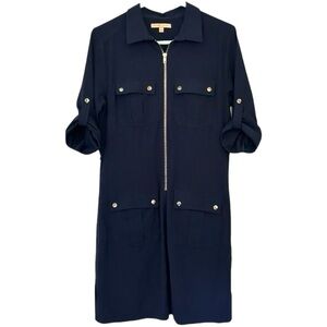 Gibson‎ Latimer Women’s Navy Zip-Up Shirt Dress Sz S